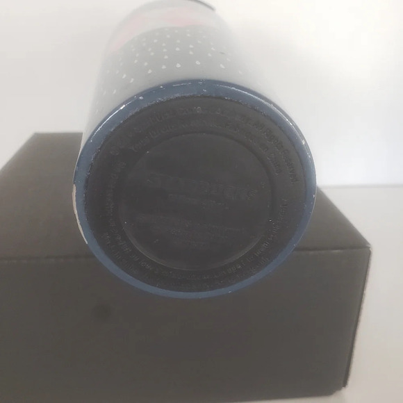 Starbucks Tall Blue Stainless Coffee Tumbler with Umbrella a d Raindrops. - Picture 6 of 10